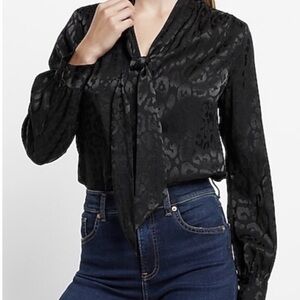 Express Black Patterned Blouse